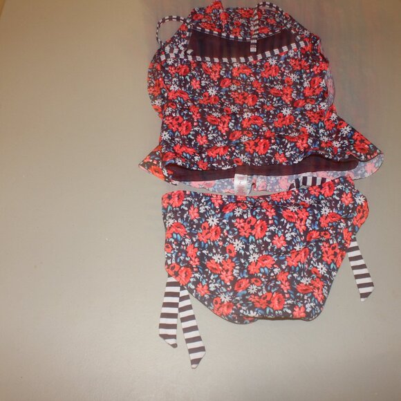 Multi Color 2 Pcs Justice Tankini Swimsuit Size 7 - Picture 5 of 10